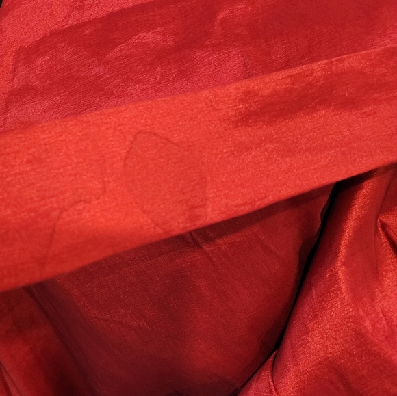 NWT Varga Red Pleated Hi Low Belted Stretch Taffeta Skirt Size Large - Picture 13 of 16